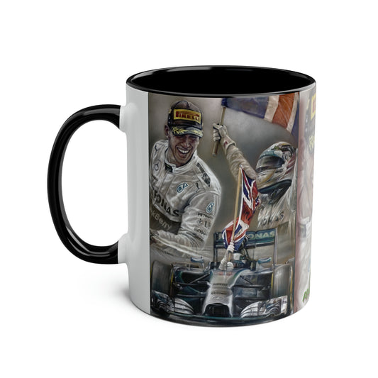 Lewis Hamilton. World Champion 2014 - Two-Tone Coffee Mug, 11oz