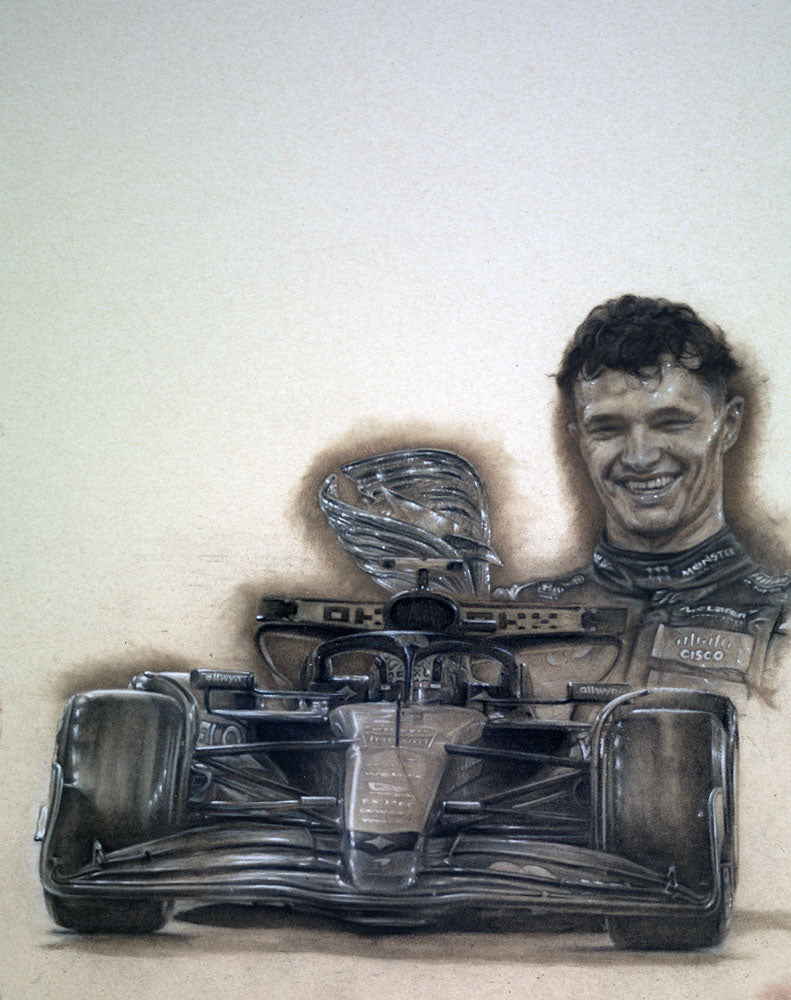 Lando Norris - World Champion 2025- Ltd edition giclee print by Stephen Doig