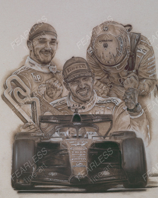 Lewis Hamilton - Victory at the Barcelona-Catalunya 2026 - Ltd edition giclee print by Stephen Doig