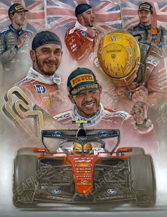 Lewis Hamilton - Victory at the Barcelona-Catalunya 2026 - Ltd edition giclee print by Stephen Doig