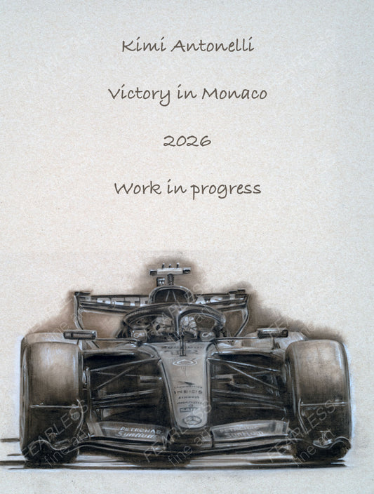 Kimi Antonelli - Victory in Monaco 2026 - Ltd edition giclee print by Stephen Doig