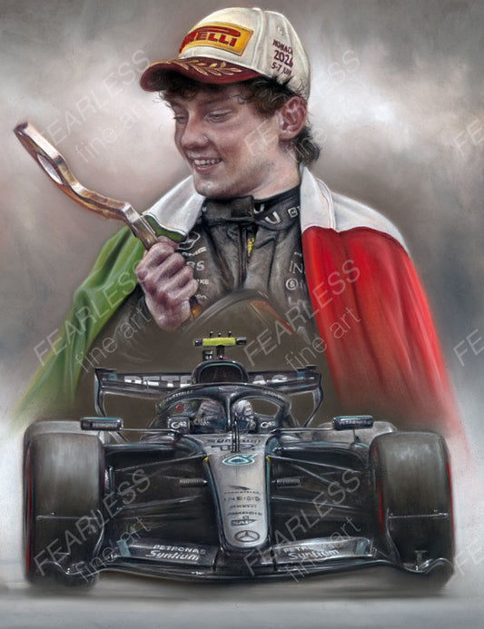 Kimi Antonelli - Victory in Monaco 2026 - Ltd edition giclee print by Stephen Doig