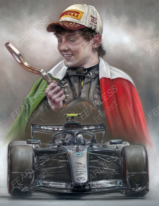 Kimi Antonelli - Victory in Monaco 2026 - Ltd edition giclee print by Stephen Doig