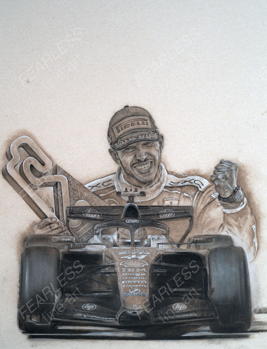 Lewis Hamilton - Victory at the Barcelona-Catalunya 2026 - Ltd edition giclee print by Stephen Doig