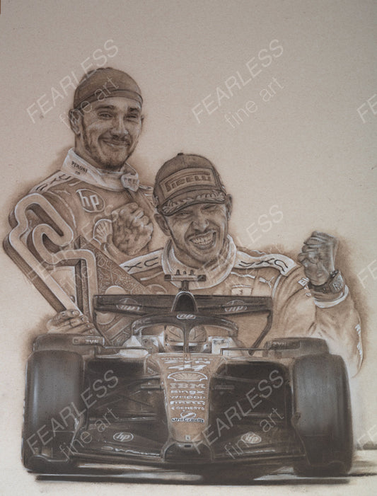 Lewis Hamilton - Victory at the Barcelona-Catalunya 2026 - Ltd edition giclee print by Stephen Doig