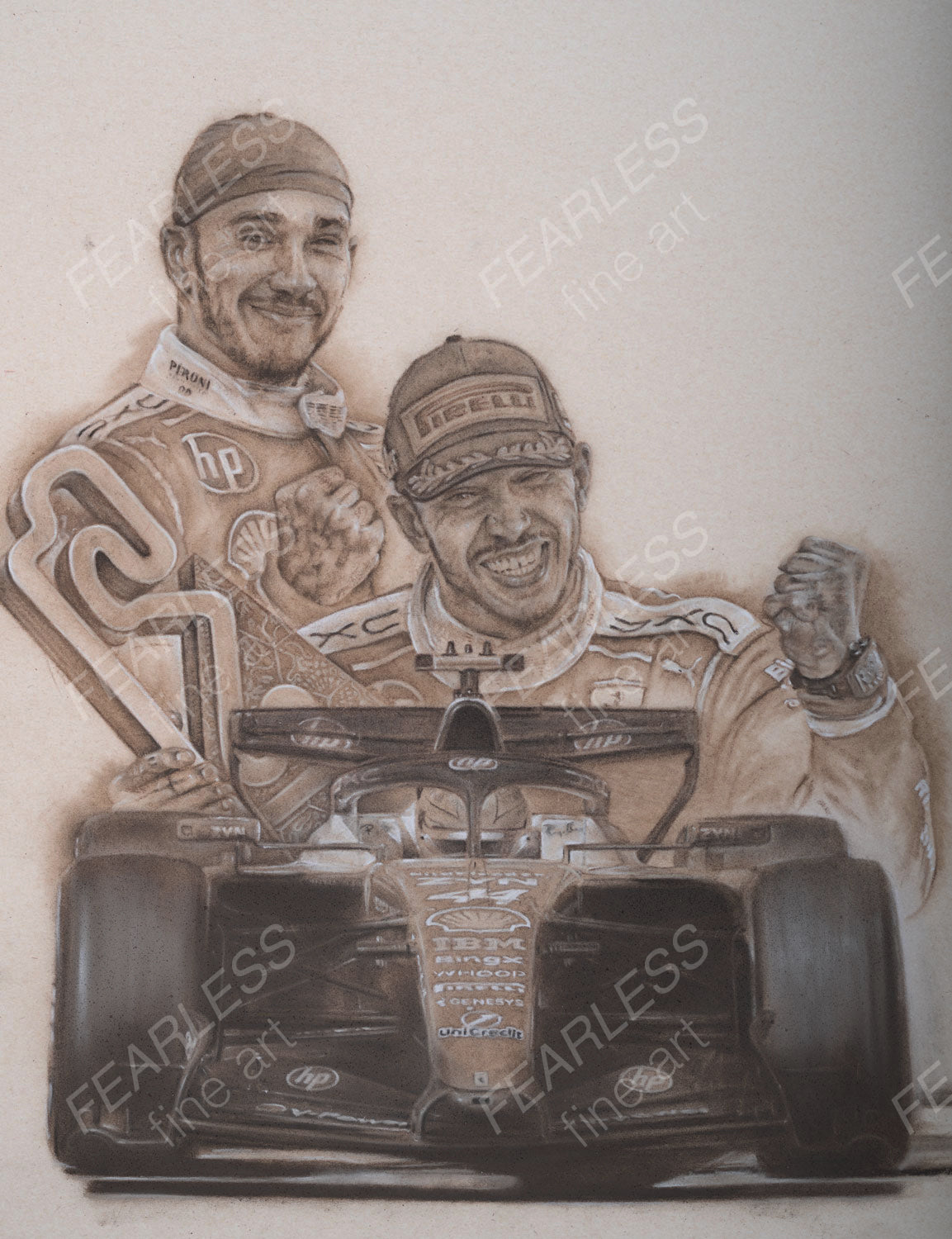 Lewis Hamilton - Victory at the Barcelona-Catalunya 2026 - Ltd edition giclee print by Stephen Doig