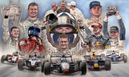 David Coulthard   'Great Scot!'   Ltd edition giclee print by Stephen Doig