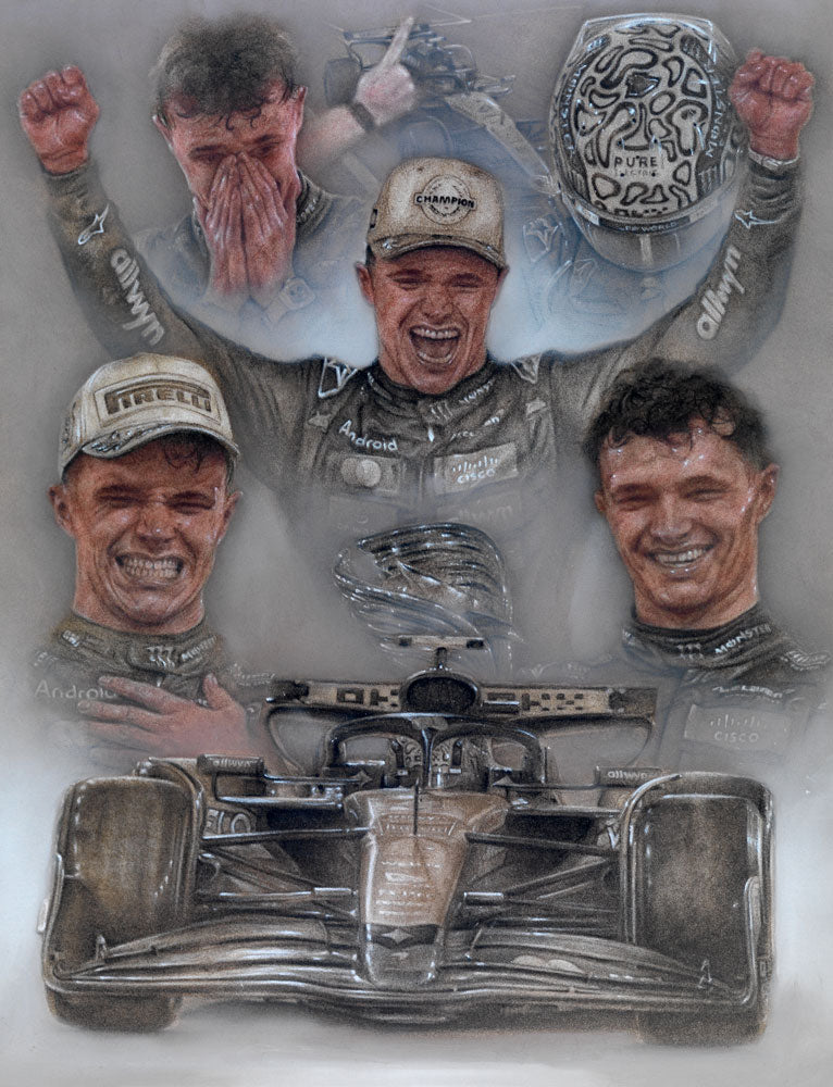 Lando Norris - World Champion 2025- Ltd edition giclee print by Stephen Doig
