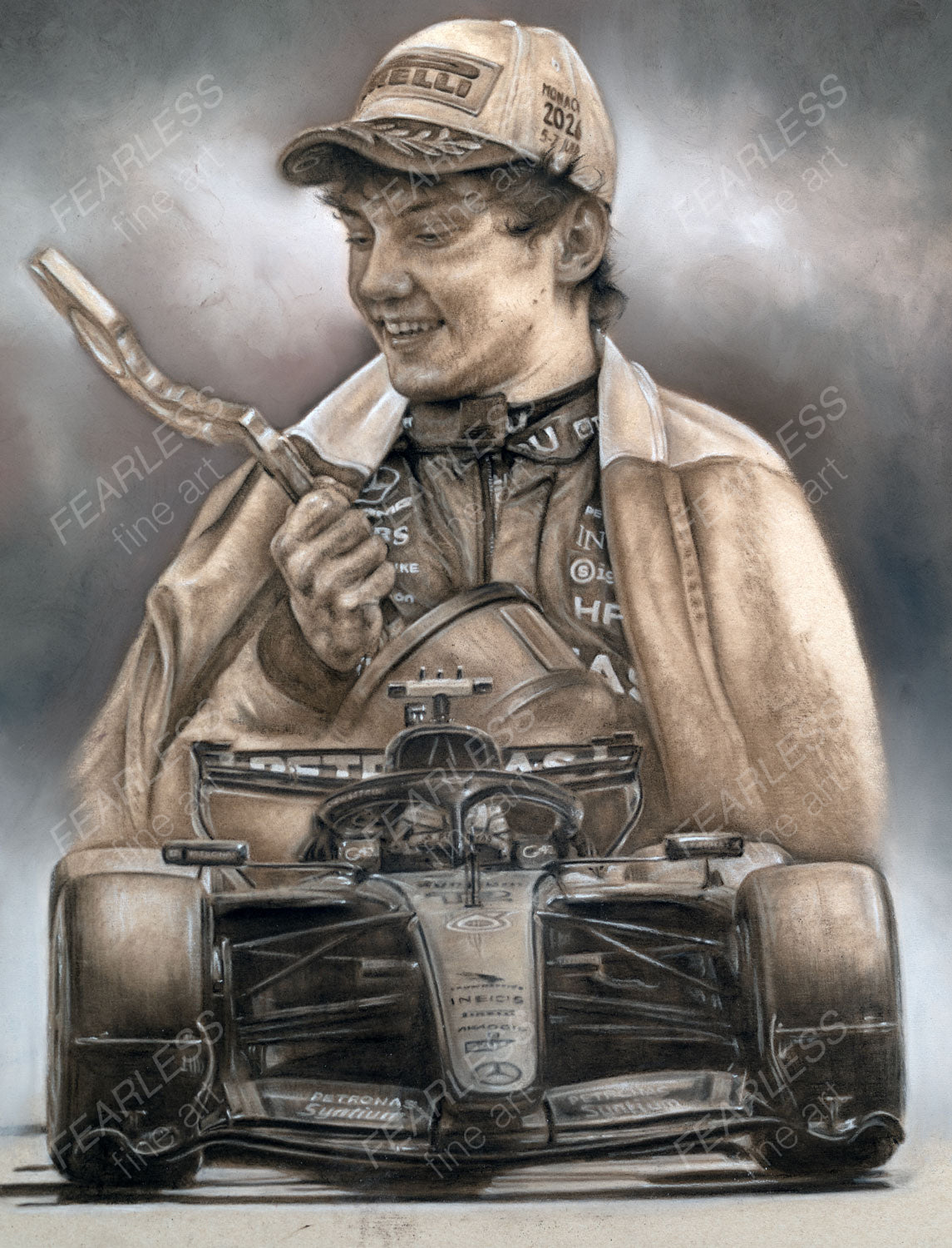 Kimi Antonelli - Victory in Monaco 2026 - Ltd edition giclee print by Stephen Doig