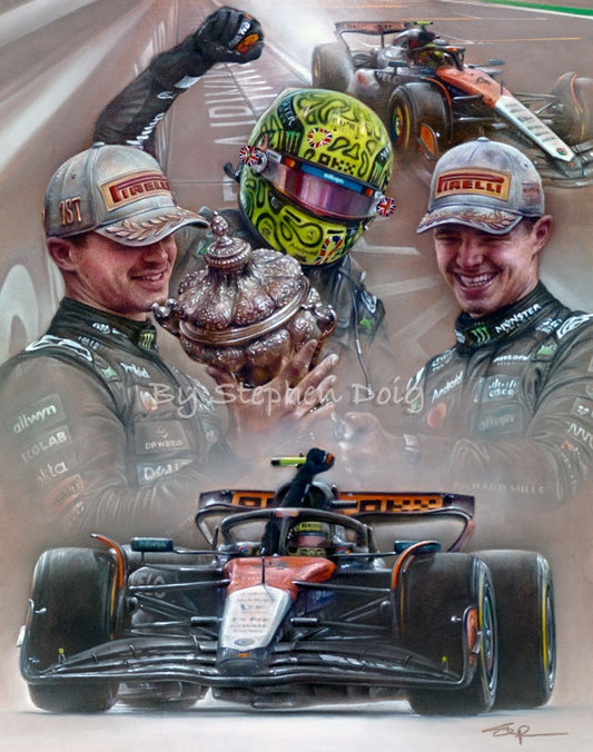 Lando Norris - Victory at Silverstone 2025 Original Pastel Artwork