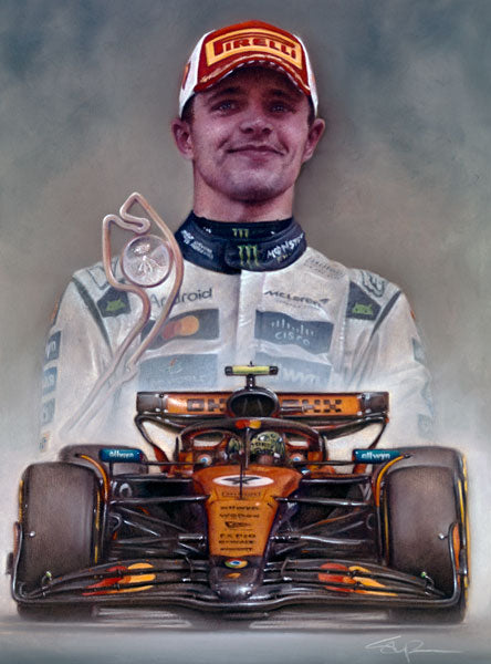 Lando Norris - Victory in Monaco 2025- Ltd edition giclee print by Stephen Doig