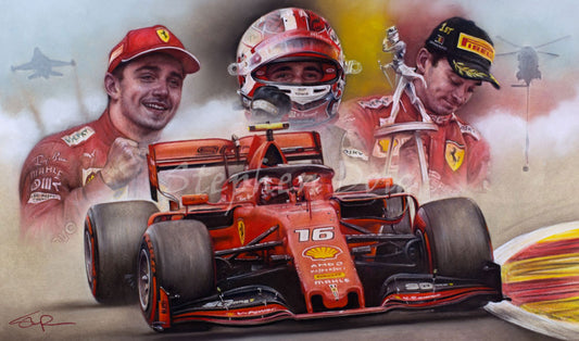 Charles Leclerc 'Maiden Victory'   Ltd edition giclee print by Stephen Doig