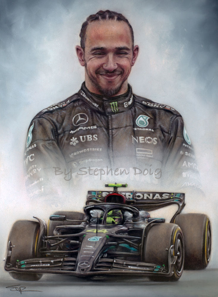 Sir Lewis Hamilton - P3 - Silverstone 2023 - Ltd edition giclee print by Stephen Doig