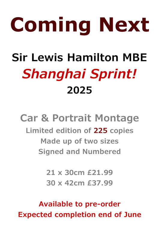 Lewis Hamilton - Shanghai Sprint - China 2025- Ltd edition giclee print by Stephen Doig