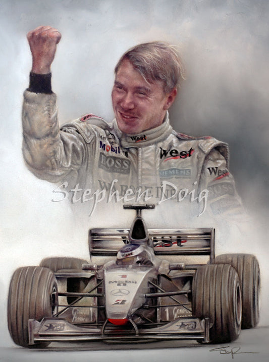 Mika Hakkinen 1999 original pastel artwork