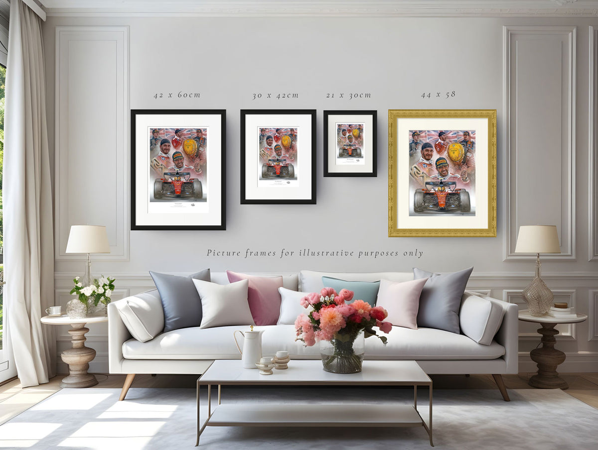 Lewis Hamilton - Victory at the Barcelona-Catalunya 2026 - Ltd edition giclee print by Stephen Doig