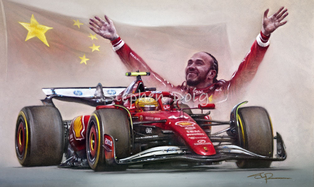 Lewis Hamilton - Shanghai Sprint - China 2025- Ltd edition giclee print by Stephen Doig