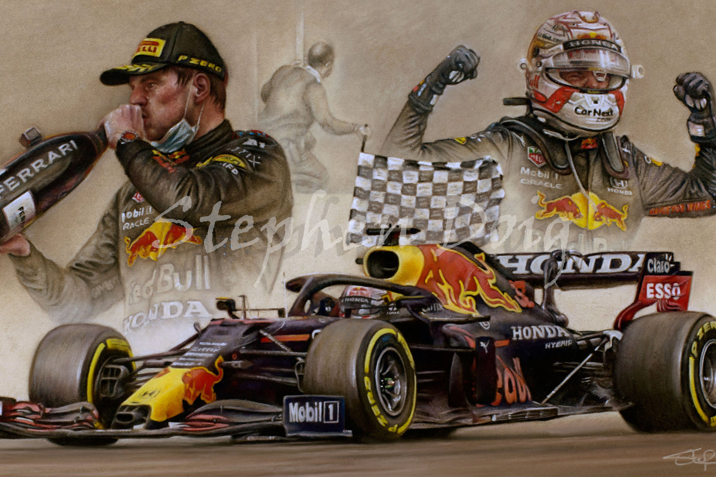 Max Verstappen - Imola 2021 - Original pastel artwork